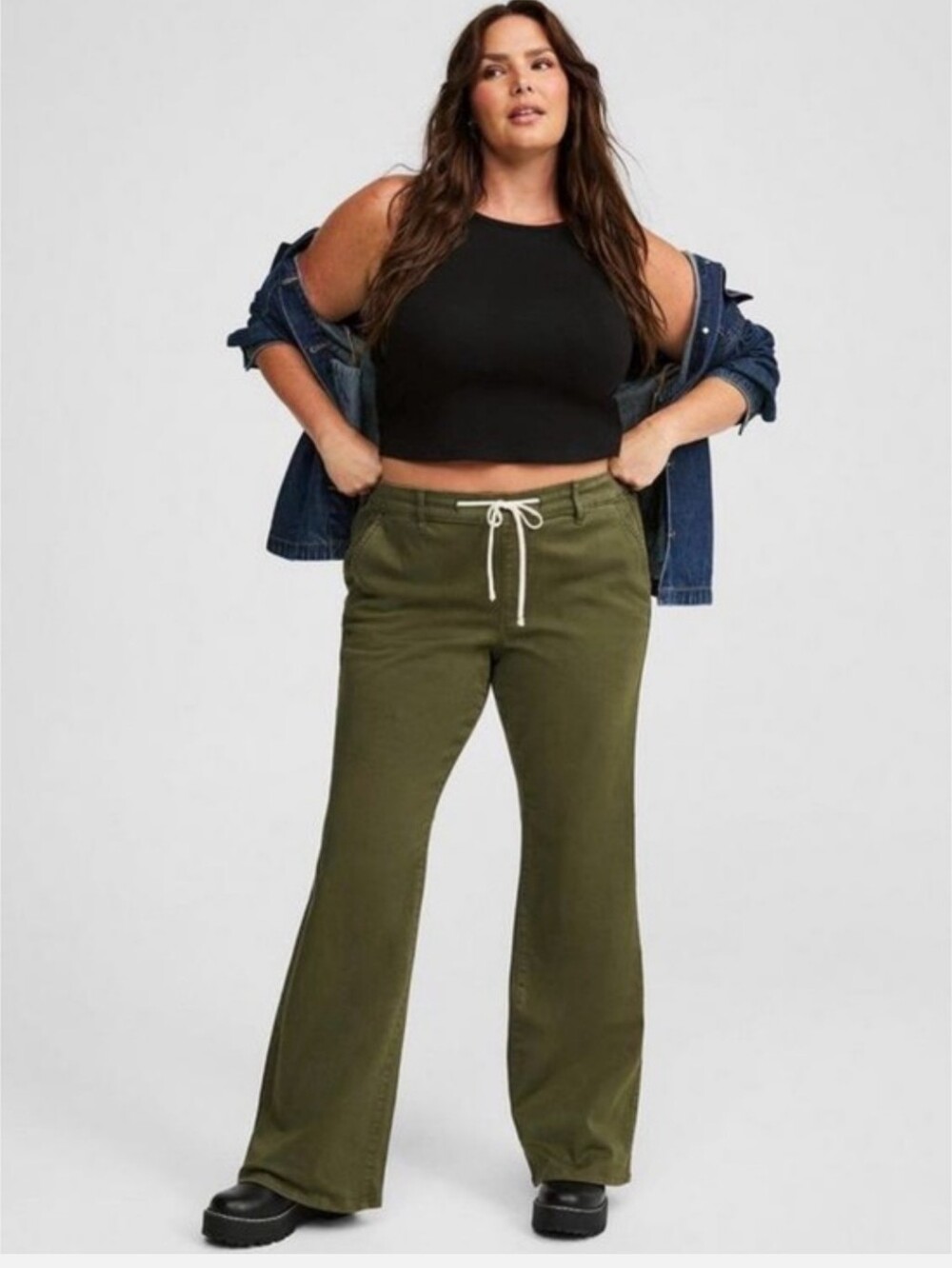 NWT Torrid Pull-On Boot Cut Twill Pants Size 00 Tall ( Plus )